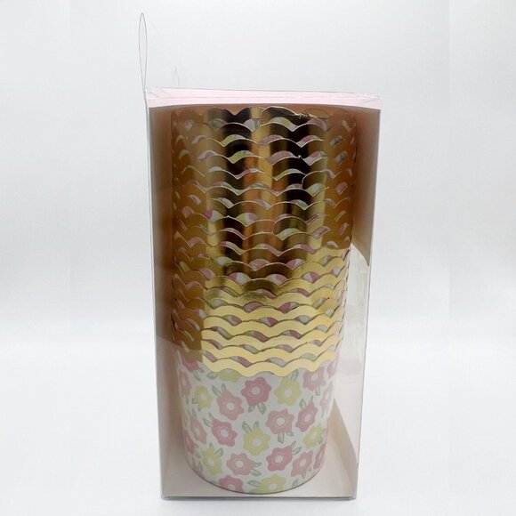 NEW My Minds Eye Gold Foiled Flower & Stripe Baking Cups - 36 Count - Picture 3 of 4